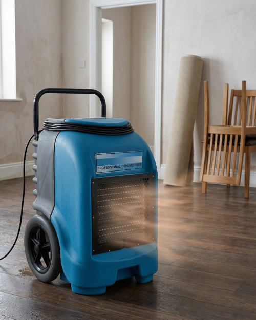 Dri-Eaz DrizAir 1200 industrial dehumidifier 55L on studio background for hire