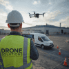 Hireload drone inspections team preparing for an aerial survey in London