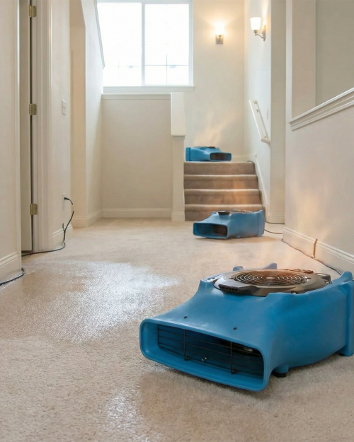 Dri-Eaz VELO low-profile air mover shown from multiple angles